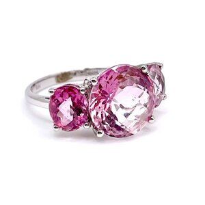 EFFY RING, WHITE GOLD & PINK TOPAZ